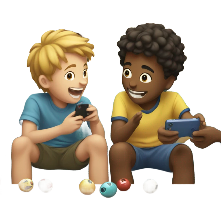 boys having fun indoors emoji