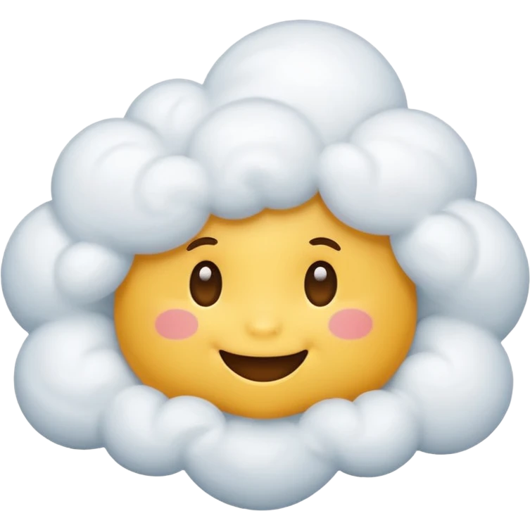 cute large White Cloud, emotion emoji