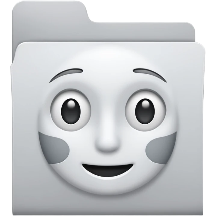 white and gray folder empty 3/4 face emoji