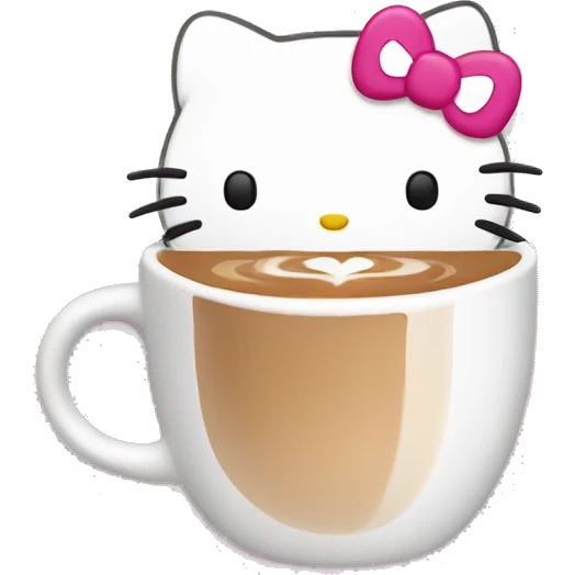 hello kitty drinking a latte  emoji