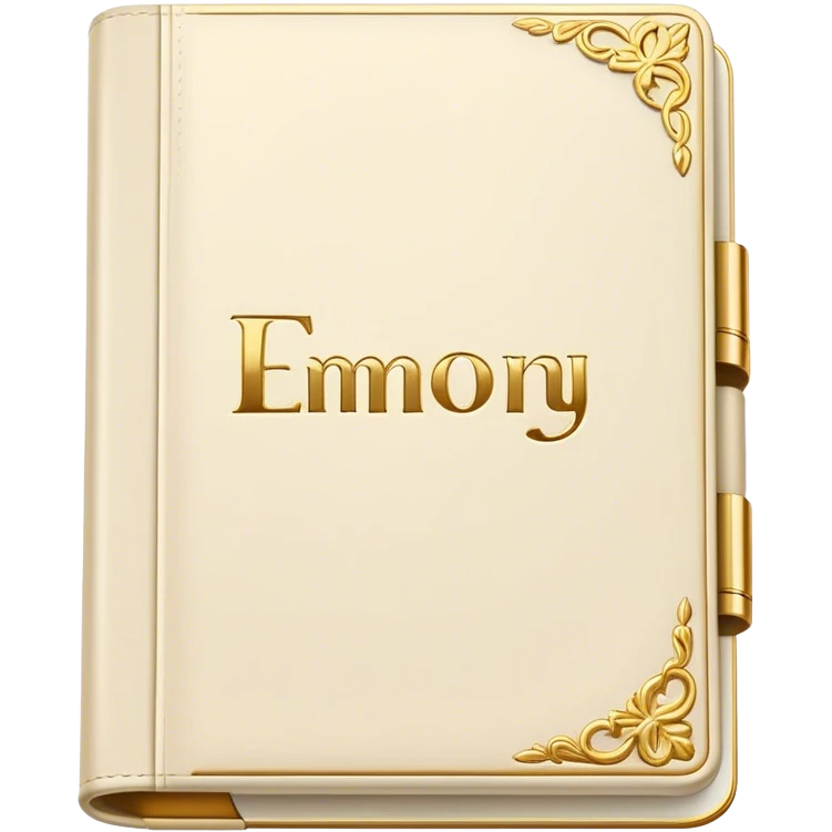 Luxury ivory diary book emoji