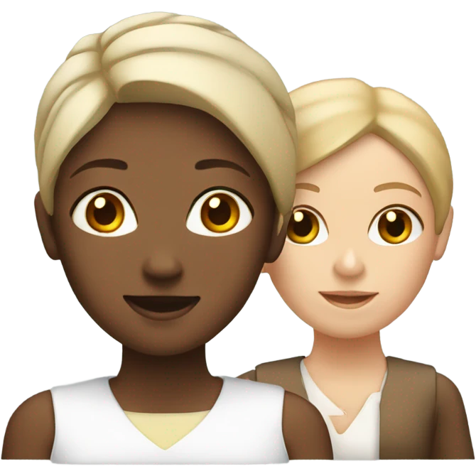 2 white females and 1 brown female together emoji