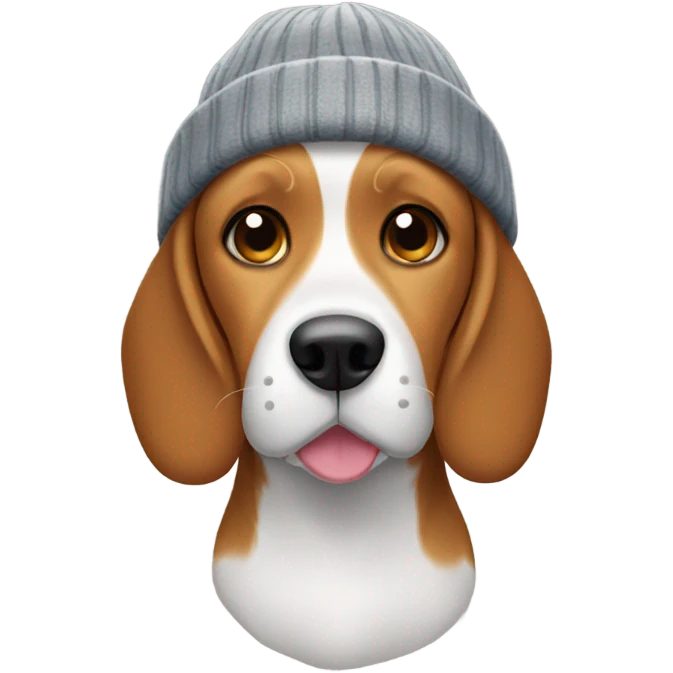 Beagle wearing a beanie emoji