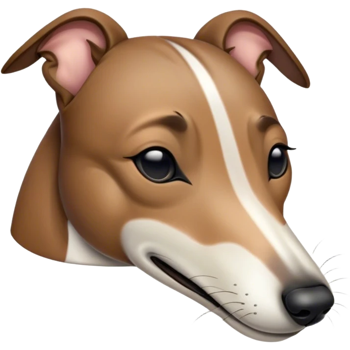 Meme-Worthy Cute Sleeping Brindle Greyhound Portrait Emoji, Head resting peacefully with a contented smile, showcasing a slender build and a luxuriously smooth brindle Fur, eyes shut in a serene nap, Simplified yet hilariously adorable features, highly detailed, glowing with a soft, drowsy light, high shine, relaxed and utterly lovable, stylized with an air of playful laziness, bright and heartwarming, soft glowing outline, capturing the essence of a comically sleepy racer, so meme-worthy it feels like it could instantly become the next viral sensation of adorable slumber! emoji