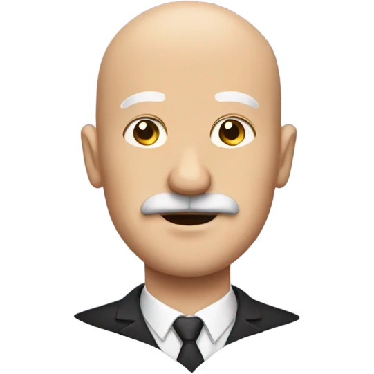 Bald man with mustaches emoji