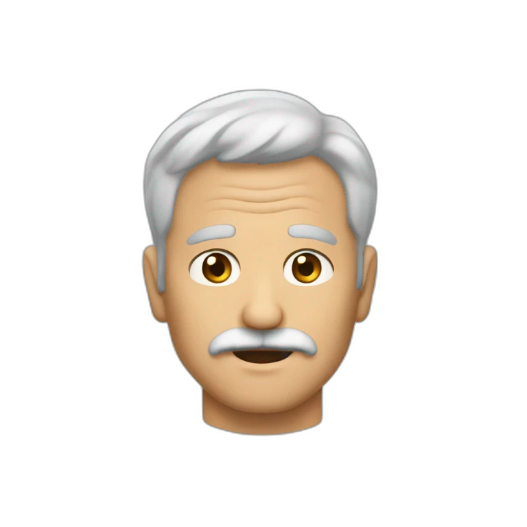 Hombre de 67 años sin bigote con sin pelo emoji