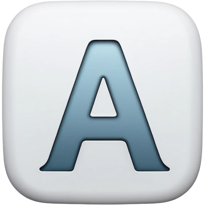 bold capital letter “A” in modern sans-serif typography, centered in a square shape emoji
