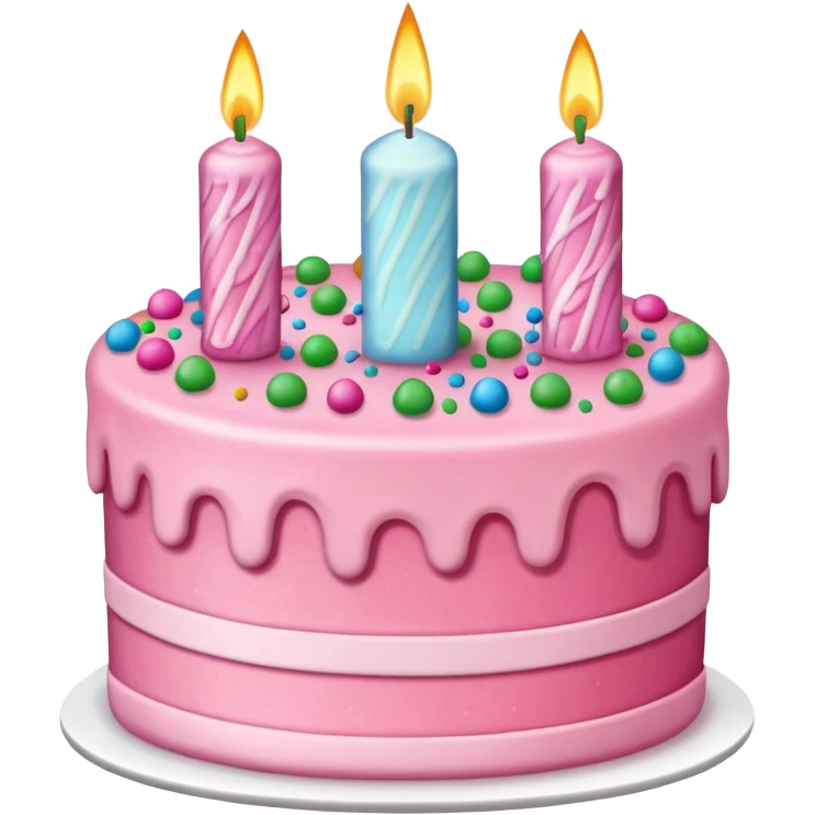 Make a pink birth day cake emoji