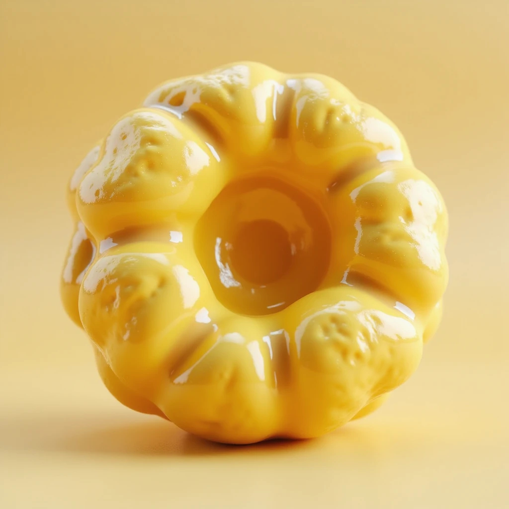 hyperrealistic 3d yellow fat cell (adipocyte), no background emoji