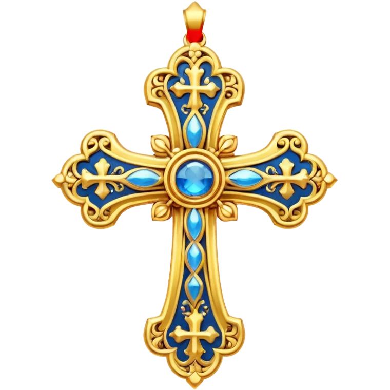 Eastern Orthodox cross. Transparent bakgrund. emoji