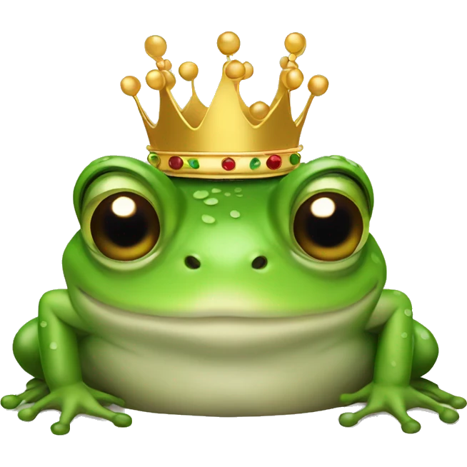 frog with crown with text kelas king emoji
