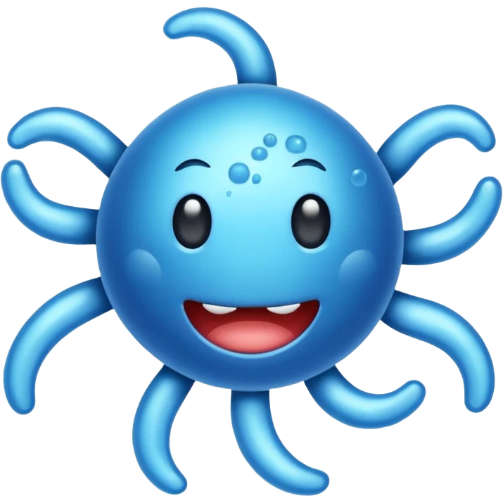 blue microbe germ icon emoji