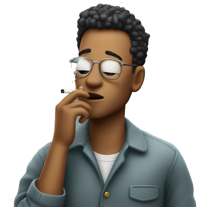 Person smoking a cigarette with smoke coming  emoji
