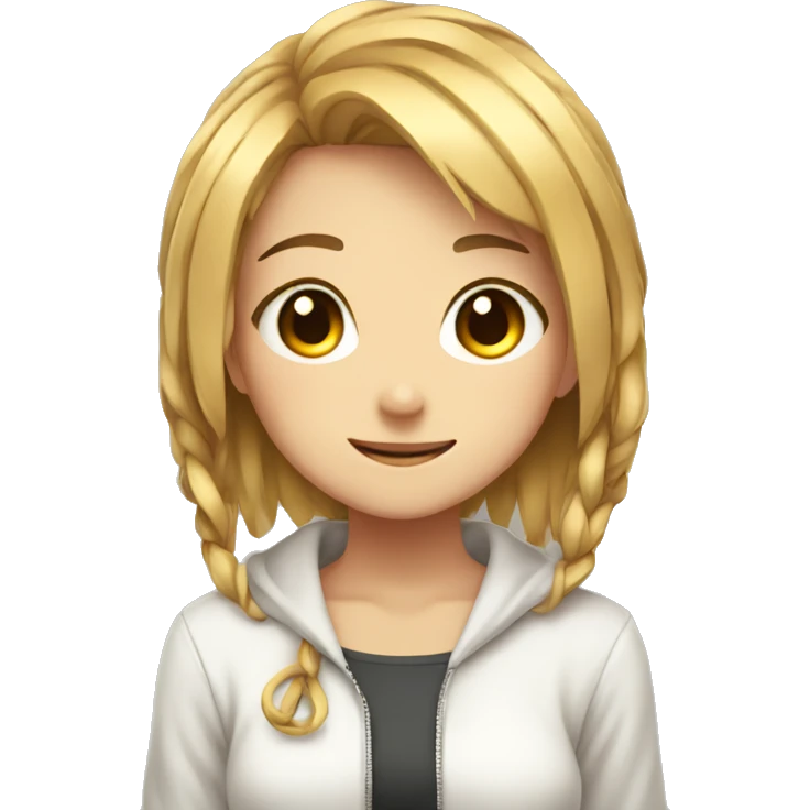 anime girl with wired smile  emoji