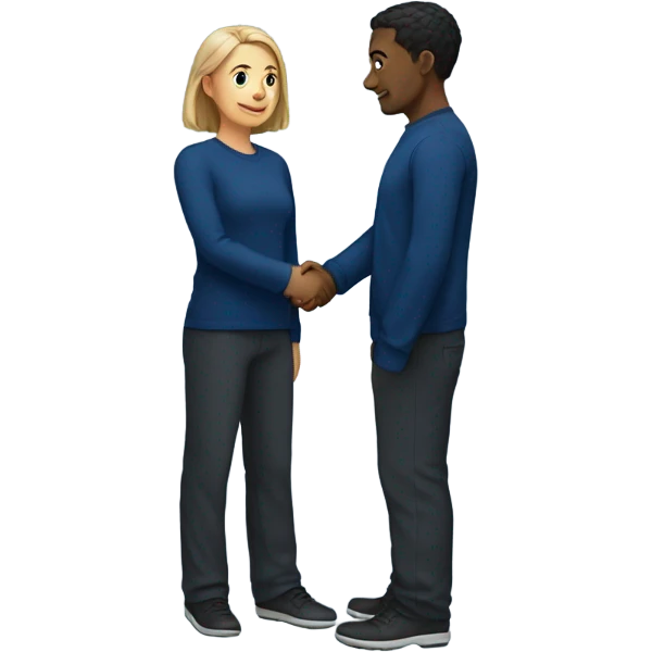 
handshake dark blue clothes emoji