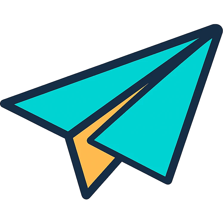 color outlined paper airplane icon emoji