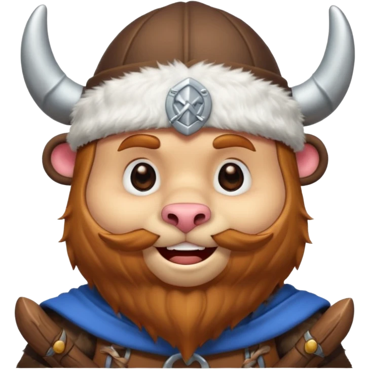 a cartoon Viking bear with horned cap emoji