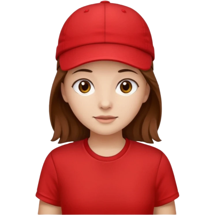 red tennis hat and red tshirt girl brown haired emoji