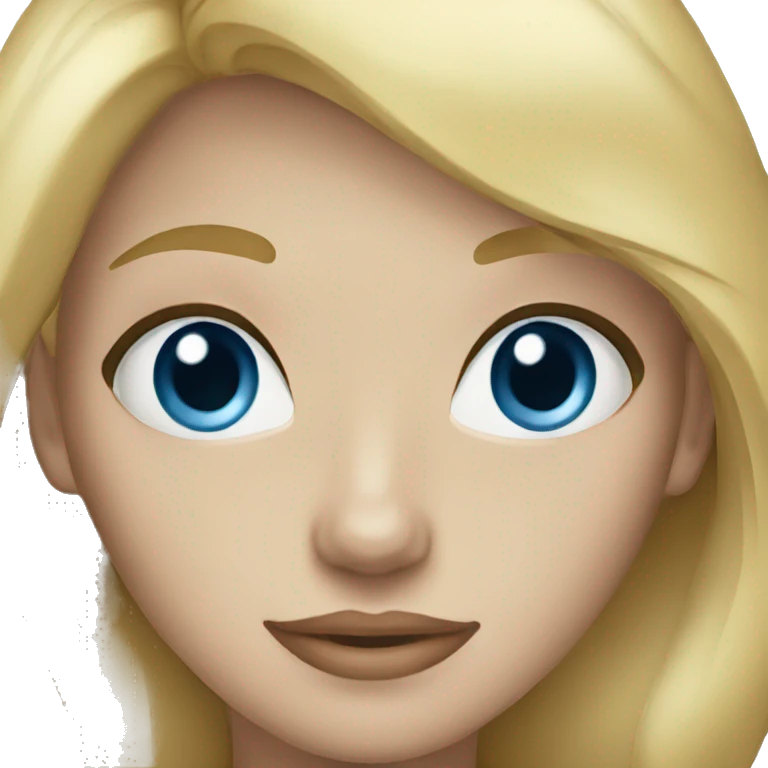 Woman blonde hair blue eyes  emoji