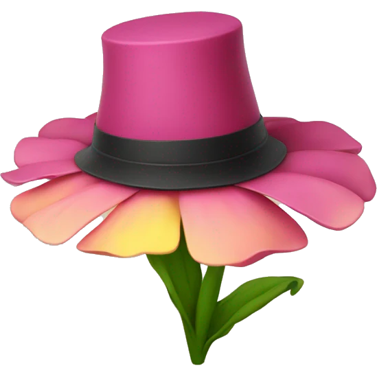 flower with a hat on emoji