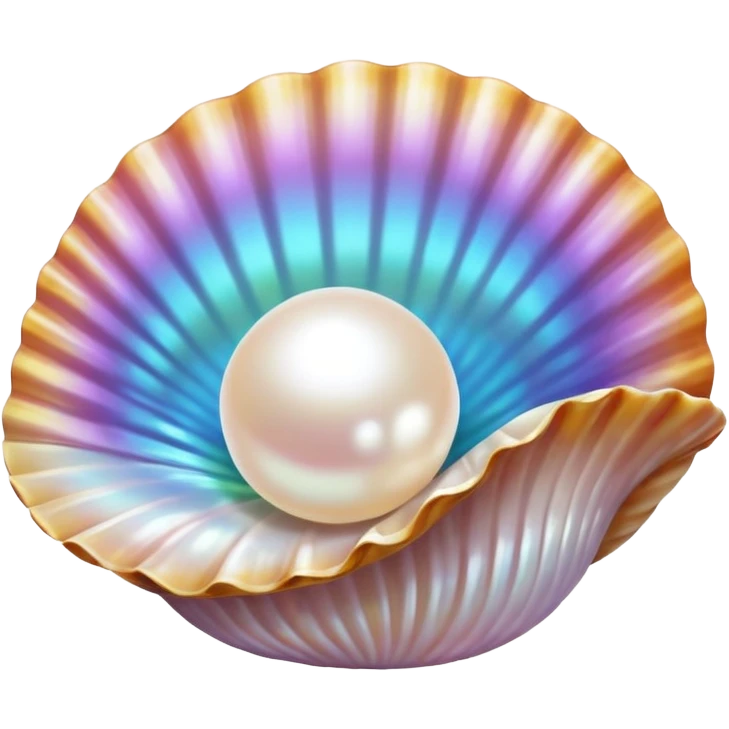 one shaped pearl in shell  emoji