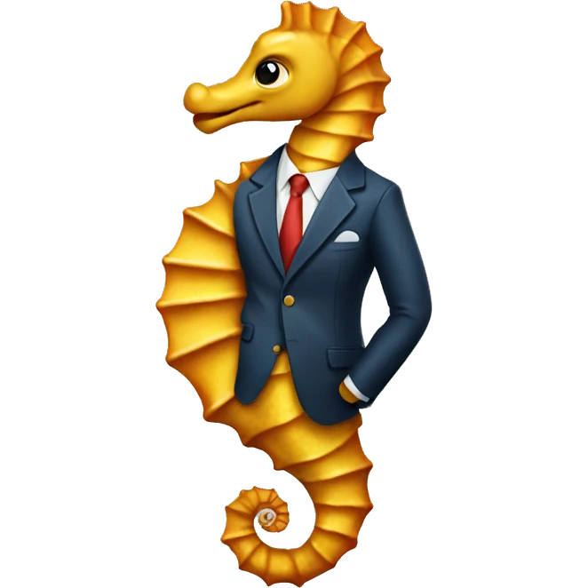 Seahorse in a suit emoji