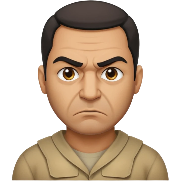 an angry Iraqi, in profile, chest-high emoji
