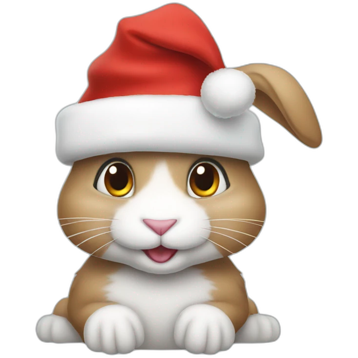 rabbit in a christams hat emoji