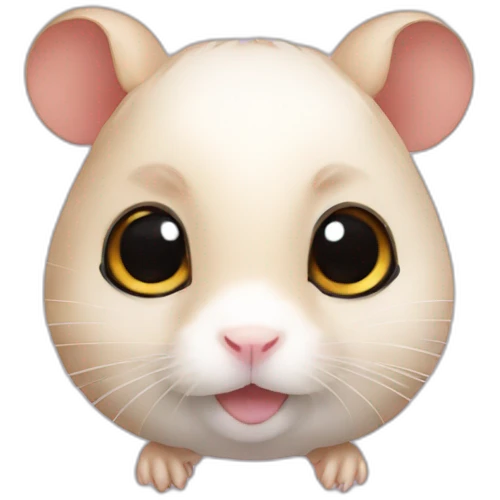 hamster with big eyes and bow on head emoji