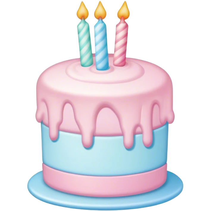 Realistic cotton candy birthday cake emoji