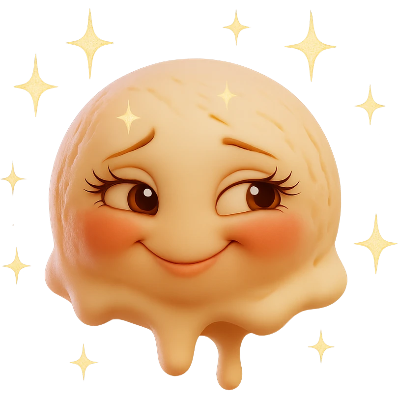 Add a sparkling effect to the animated emoji with small shining stars around the face, keeping the style simple and expressive. The background should be transparent. The original style is simple and expressive, please maintain that look while adding the sparkle effect. emoji