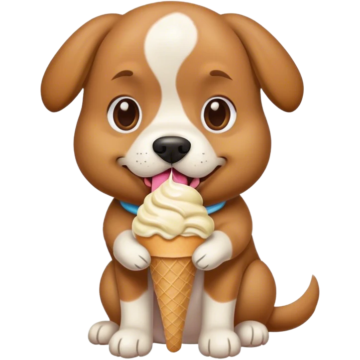 Dog eating ice creM emoji