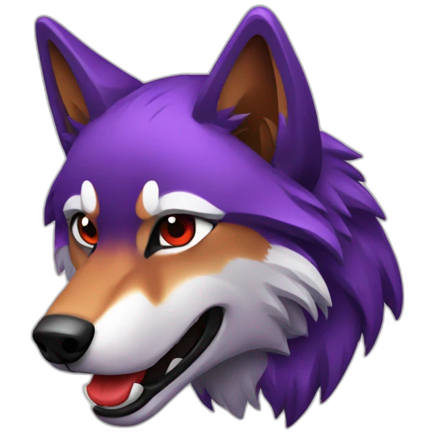 Purple and red wolf emoji