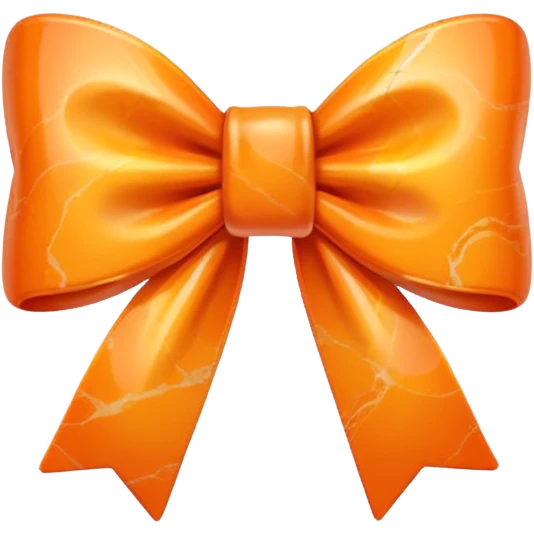 marble orange bow emoji