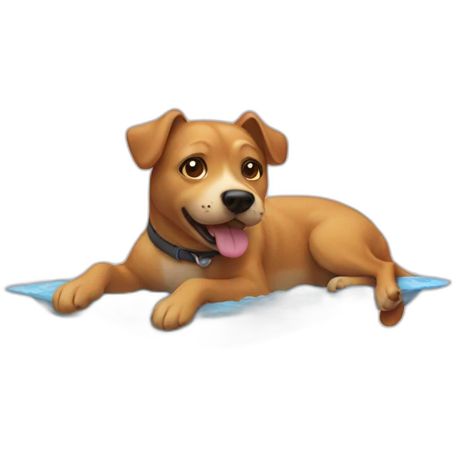 Floating dog emoji