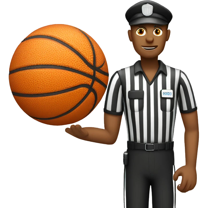 basketball referee with ball and whistle emoji