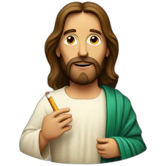 Jesus Christ with a cigarette in his mouth emoji