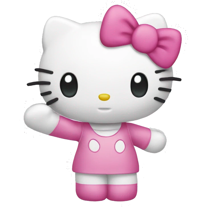 Hello kitty waving emoji