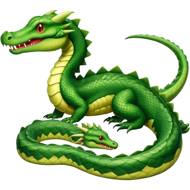Alligator-Dragon-Snake-Fakémon-hybrid-creature with a long muzzle, full body emoji