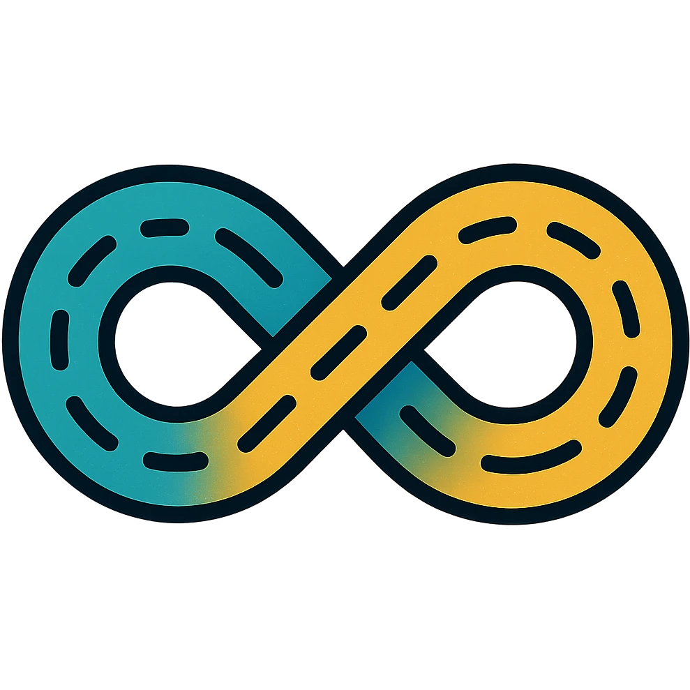 An infinity symbol shaped road, add a gradient and a little texture. emoji