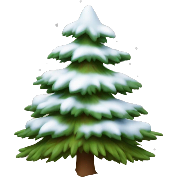 Sapin marron avec de la neige emoji