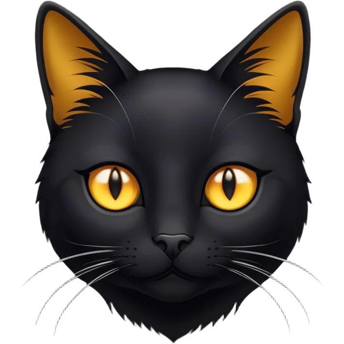 Black cat with golden eyes emoji