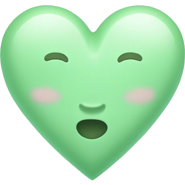 Pastel green colored heart emoji