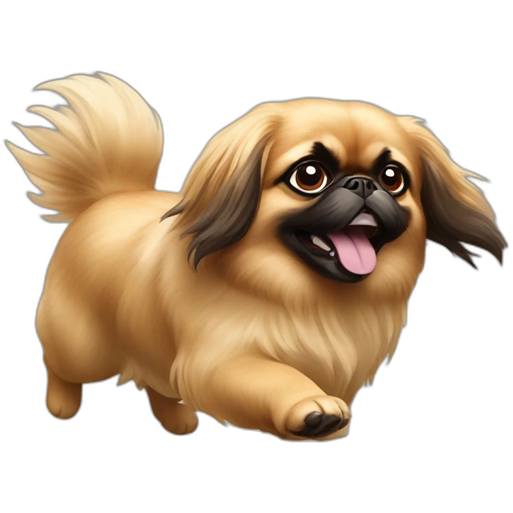 a pekingese dog is flying emoji