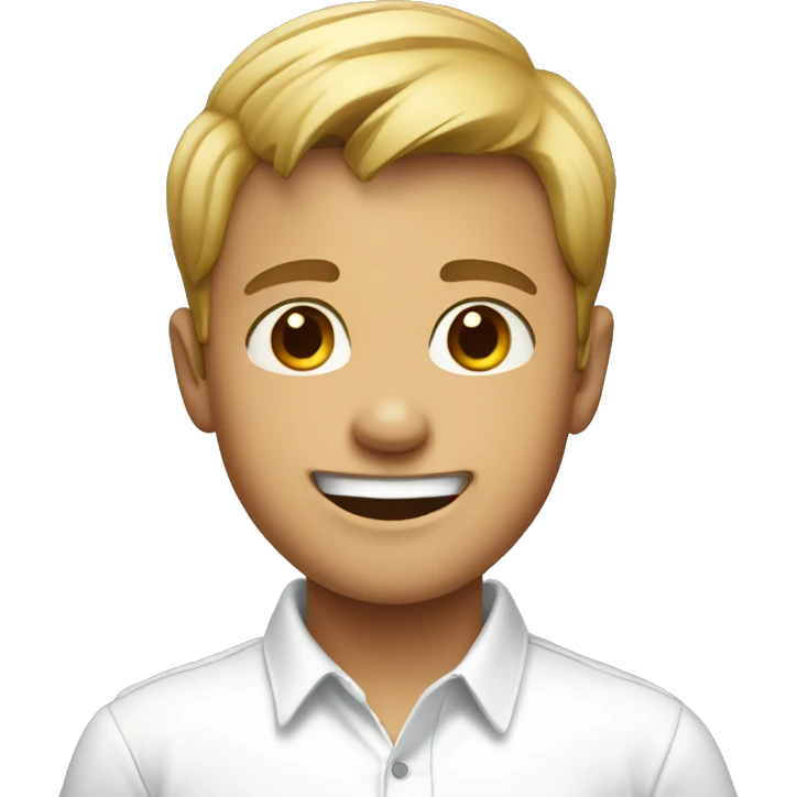 smiling boys in white shirt emoji