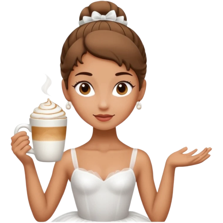 give me a ballerina with a cappuccino mug as her head emoji