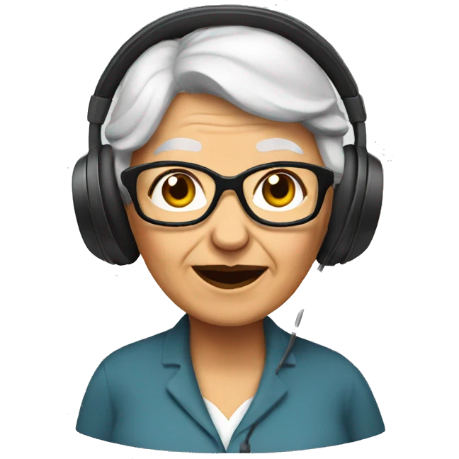 grandma with headset  emoji