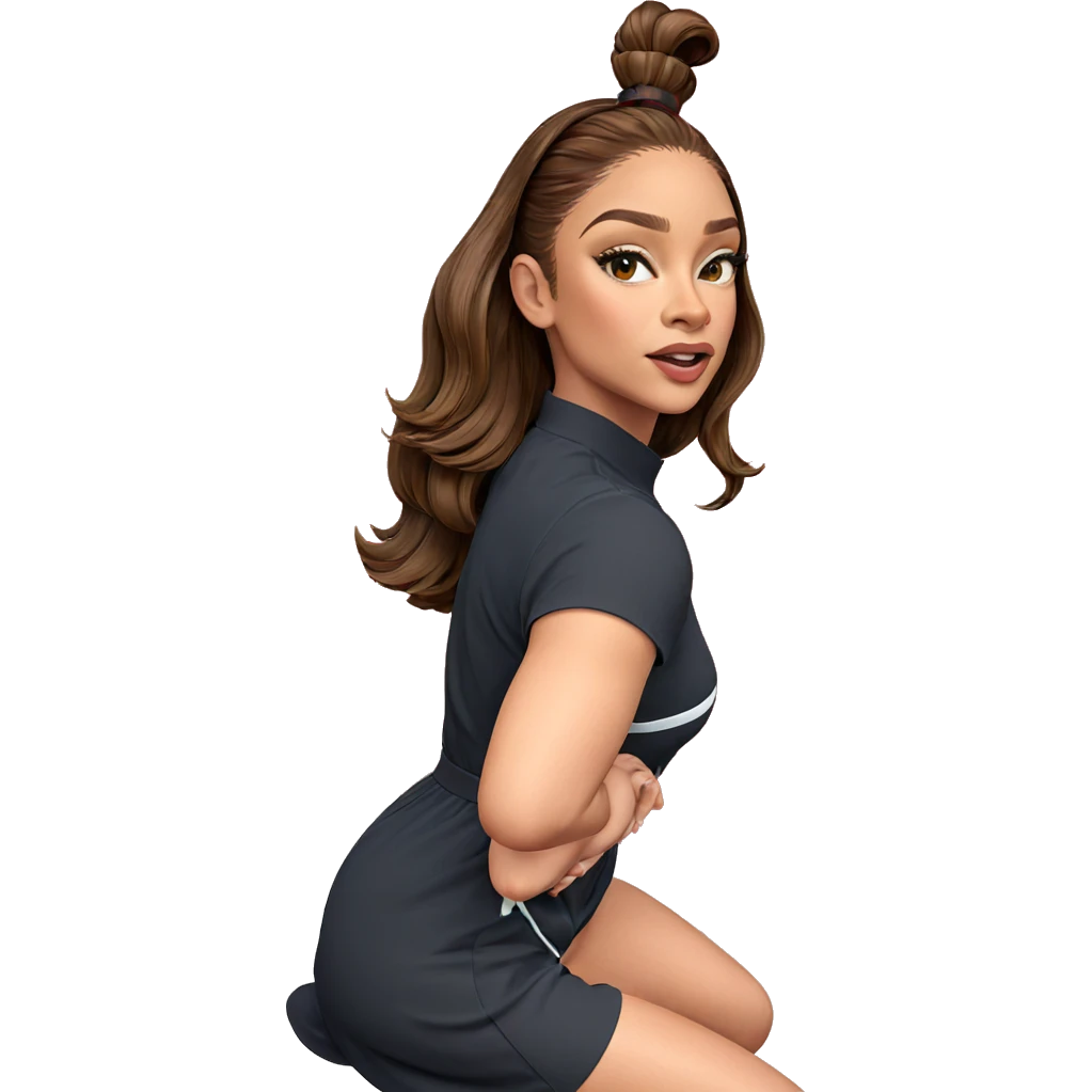 brown haired girl in dress emoji