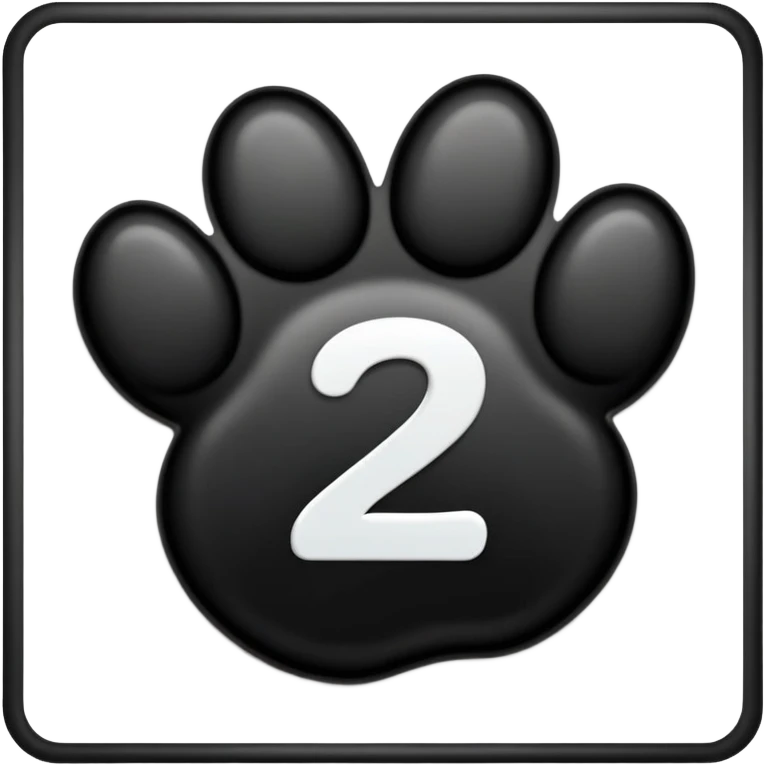 puppy paw print with number 12 inside and a border emoji