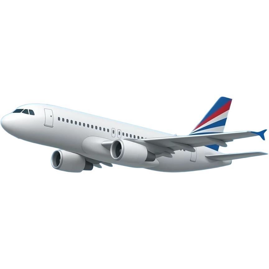 3d realistic plane with a background of a sky emoji